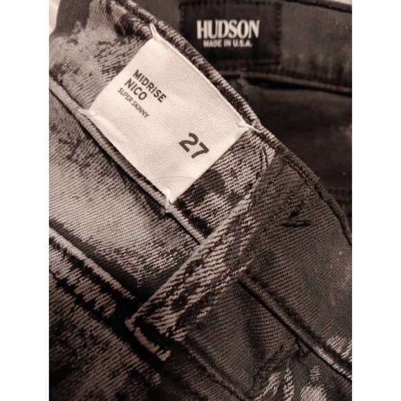 Hudson Womens 27 Black Mid Rise Nico Super Skinny Jeans Stretch NWT $155 - Picture 4 of 10